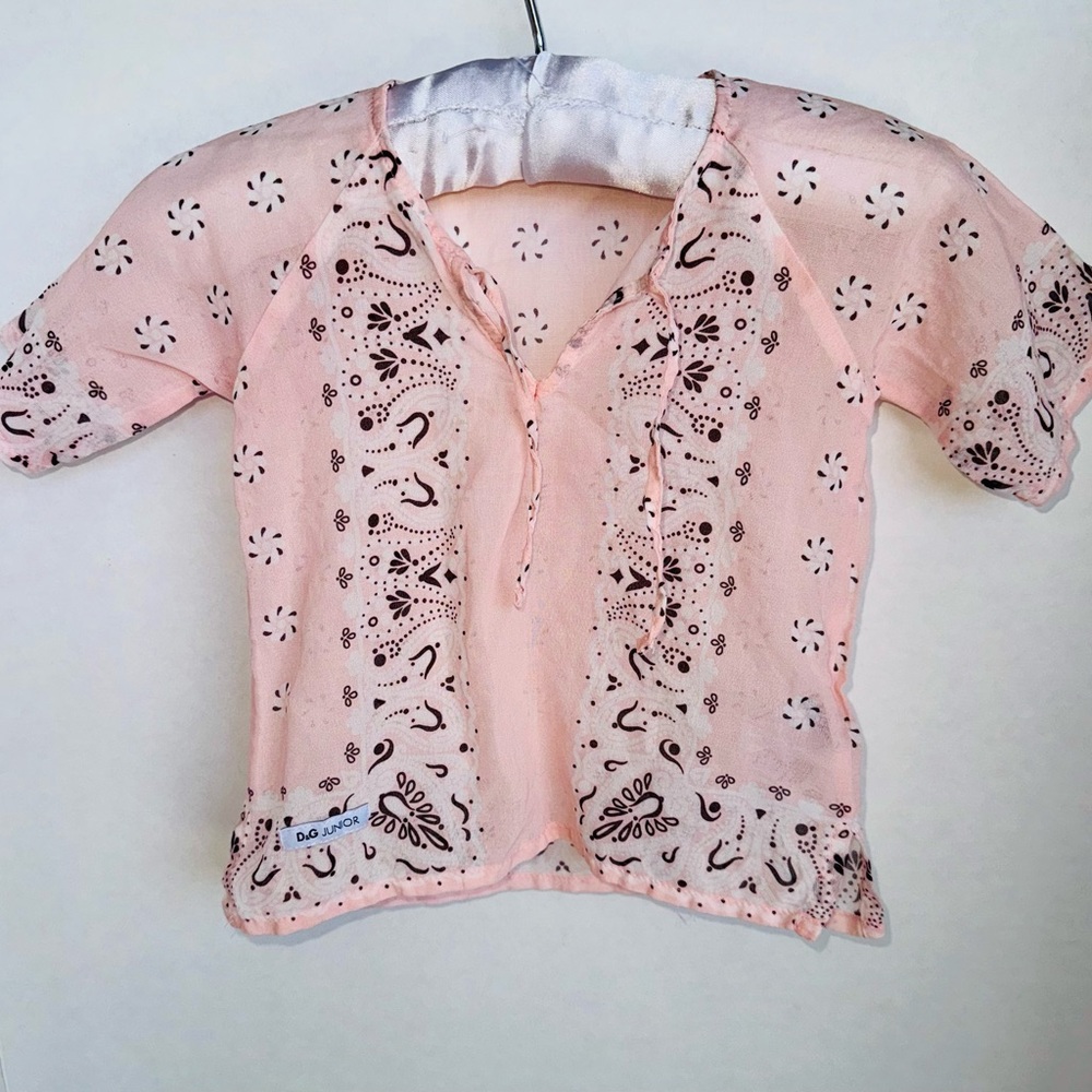 D&G lightweight Pink Patterned Kids summer Top